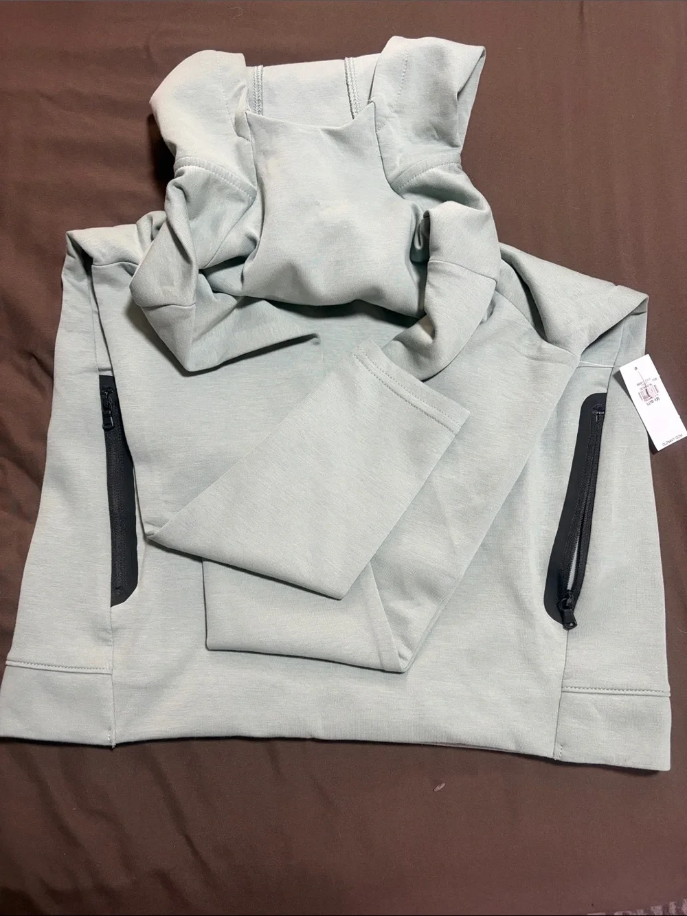 Boy’s Light Sage Hooded Jacket with Zip Pockets
